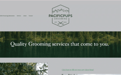 Pacific Pups Grooming Website: Tailored Care for Happy and Stylish Pets